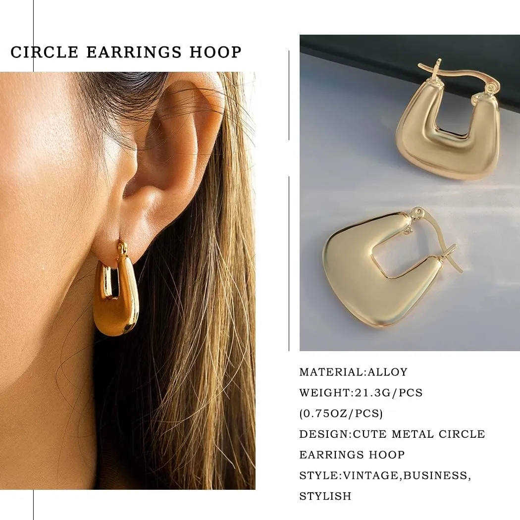 Vintage Circle Cuff Earrings Striped Geometric Dangle Earrings Hoop Designed Fashion Chic Clip on Earrings Jewelry for Women