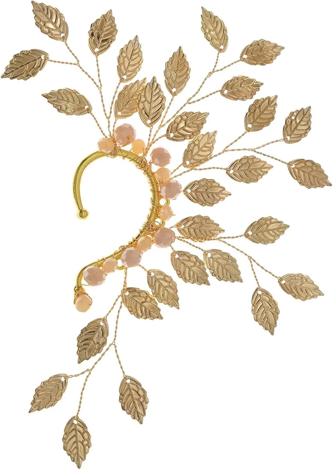 Vintage Leaves Ear Cuff Earrings Accessories Elegant Ear Clips Adornment Stylish Women's Ear Rings Ear Clamp Jewelry, Gold
