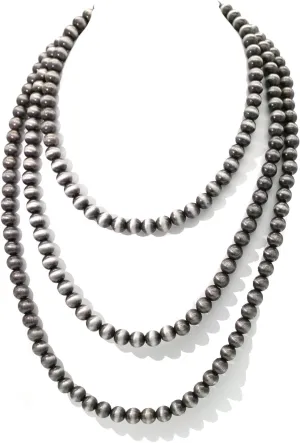 Western Navajo Pearl Necklace for Women Multi Layer Pearls Turquoise Beaded Boho Chic Statement Necklaces Southwestern Navajo jewelry