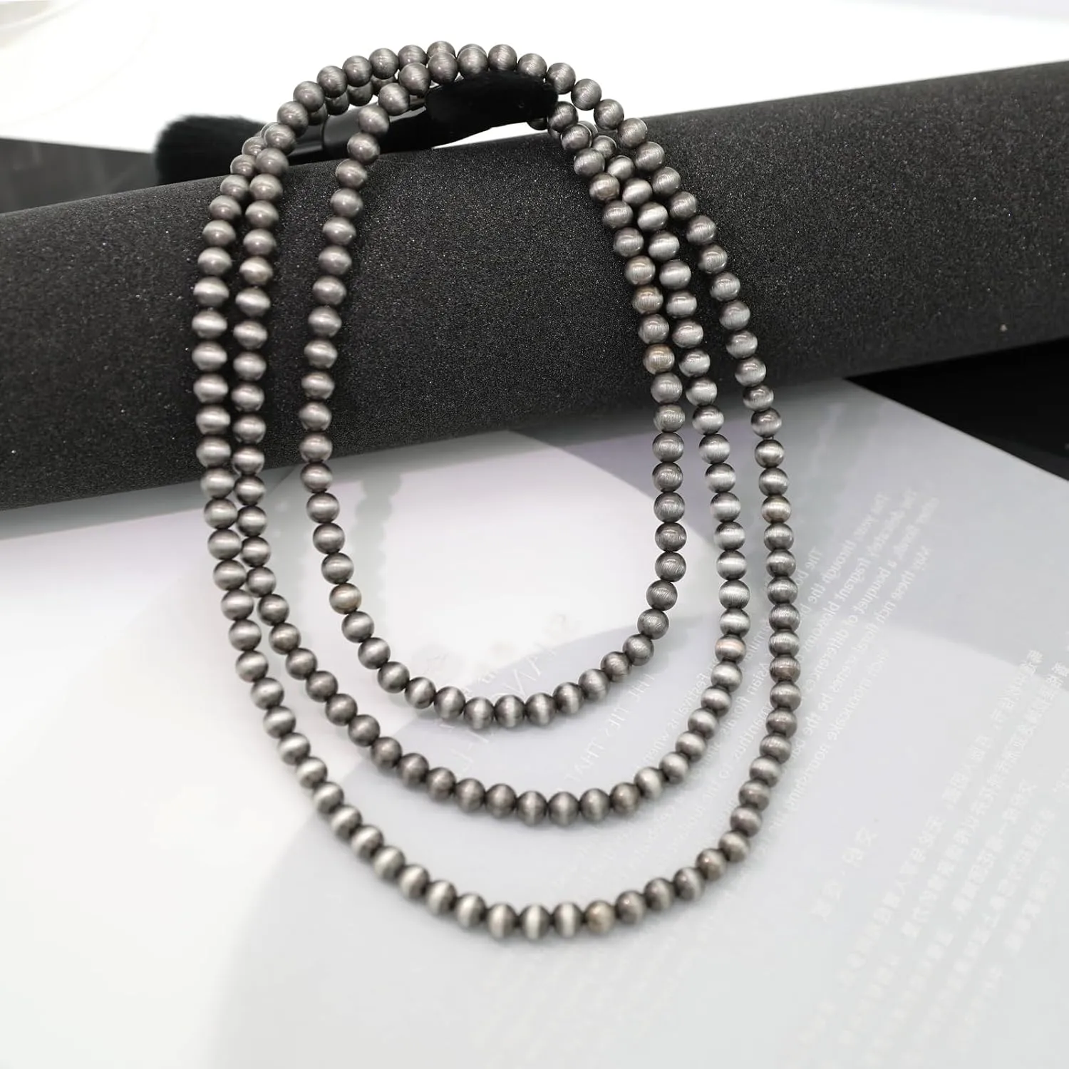 Western Navajo Pearl Necklace for Women Multi Layer Pearls Turquoise Beaded Boho Chic Statement Necklaces Southwestern Navajo jewelry