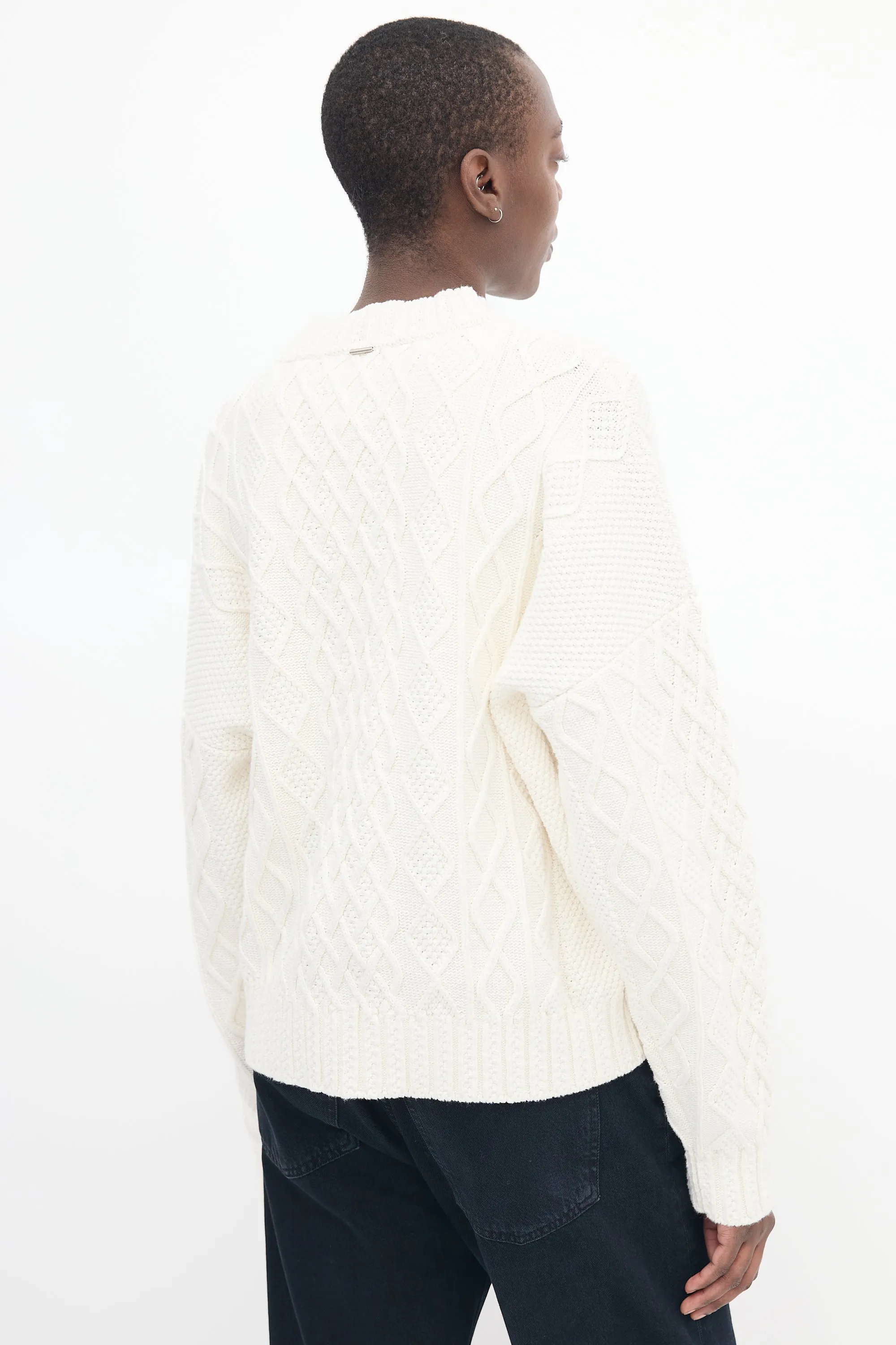 White Cable Knit Sweater