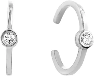 White Gold Bezel-Set 1/20ctw Diamond Ear Cuffs