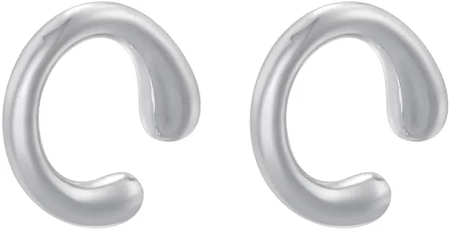 Women's Gold Plated Brass Triple Band Twisted Ear Cuffs, Clip-On Design