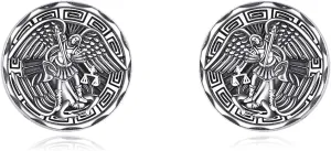 YFN Saint Michael Earrings Sterling Silver Religious Protector Earrings St Michael Archangel Jewelry Gifts for Women Men